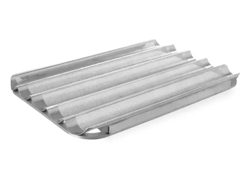  HorecaTraders Plateau à baguettes en aluminium perforé | 600 x 400 mm | Pour 5 baguettes 
