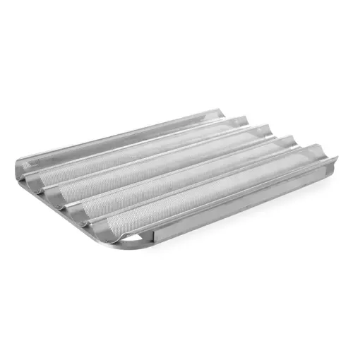  HorecaTraders Plateau à baguettes en aluminium perforé | 600 x 400 mm | Pour 5 baguettes 