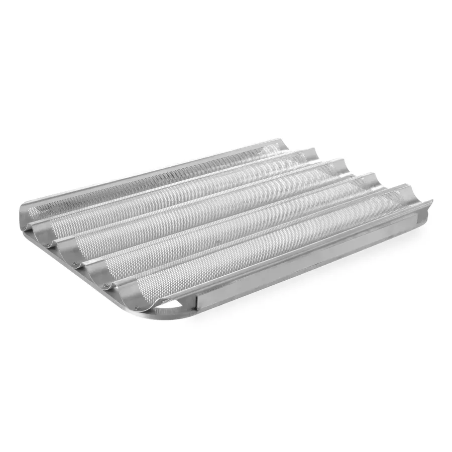 Geperforeerde Aluminium Tray voor Stokbrood | 600x400 mm | Voor 5 Broden