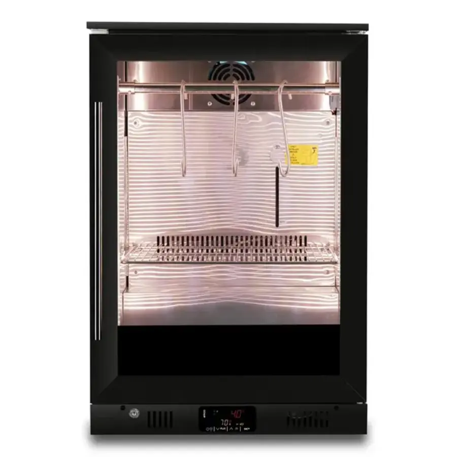 Chambre de maturation à sec | 138 L | Noir | 0 °C/+10 °C | Humidité réglable | 60 x 50 x 90 (h) cm