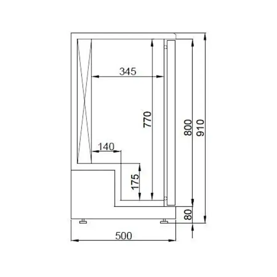 Dry-aged cabinet | Stainless steel | 198 L | -3/+5°C | 2 doors | 920×550×910 mm