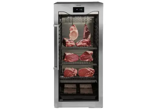  HorecaTraders Armoire de maturation à sec | 480 L | Acier inoxydable | 0 °C/+25 °C | 70 x 81 x 166,2 cm (h) | 3 étagères 