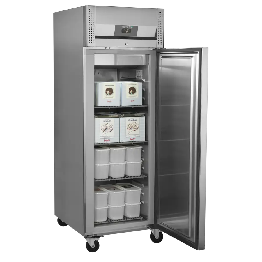 RVS vriezer | 1 deur | 408 L | -22°C tot -18°C | 70x53,3x150cm | zelfsluitend