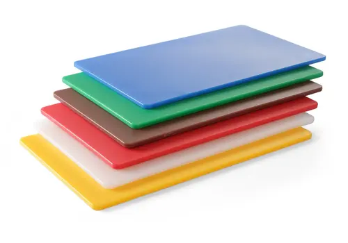  HorecaTraders Lot de 6 planches à découper HACCP | PEHD | 530 x 325 x 10 mm | Colorées 