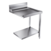 HorecaTraders Stainless steel discharge table with bottom shelf | 700×800×900 mm | right