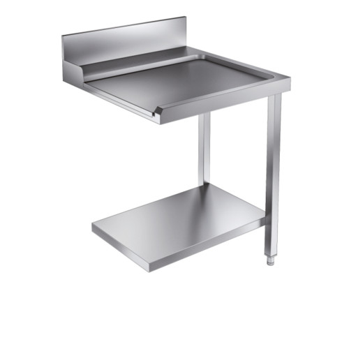  HorecaTraders Stainless steel discharge table with bottom shelf | 700×800×900 mm | right 