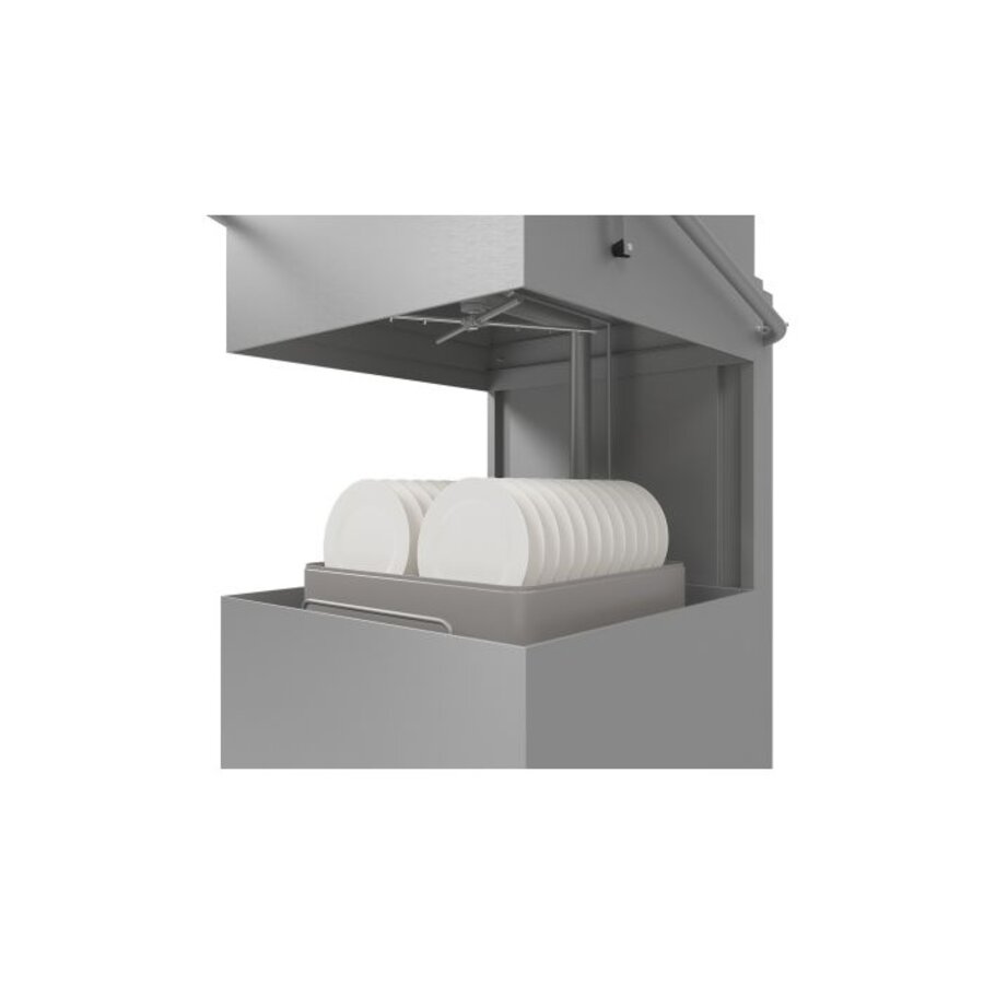 RVS doorschuifvaatwasser | met afvoer en zeepdoseerpomp | 81,5x73x128,4cm