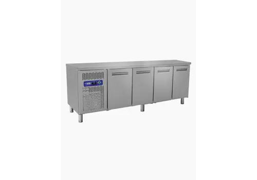  HorecaTraders Établi réfrigéré | 4 portes | 550 L | Moteur à gauche | 70 x 88 x 225 cm 