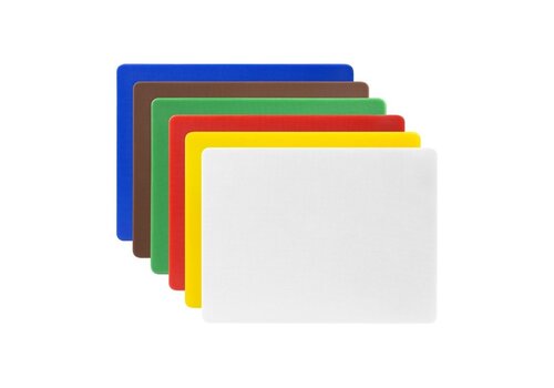  HorecaTraders Hygiplas snijplanken set| LDPE | 300x225x10mm | HACCP | 6 stuks 