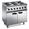 HorecaTraders Cuisinière électrique 400 V à 6 brûleurs avec grand four