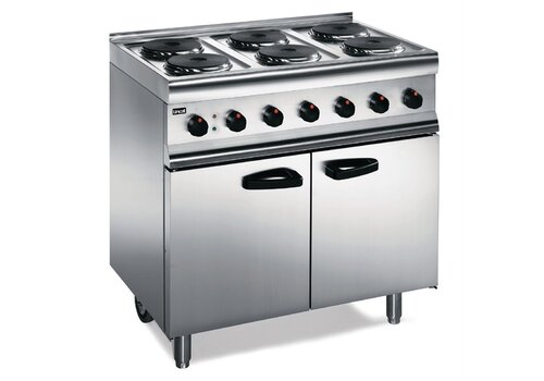  HorecaTraders 400V Electric 6-Burner Stove with Large Oven 