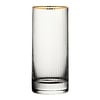 HorecaTraders Utopia Hayworth Hiball Glass with Gold Rim, 355ml (6 count)
