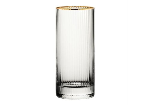  HorecaTraders Utopia Hayworth Hiball Glass with Gold Rim, 355ml (6 count) 