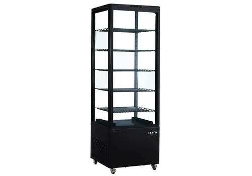  HorecaTraders Kühlvitrine | Schwarz | 500 l | 230 V | 65 x 65 x 194 cm 