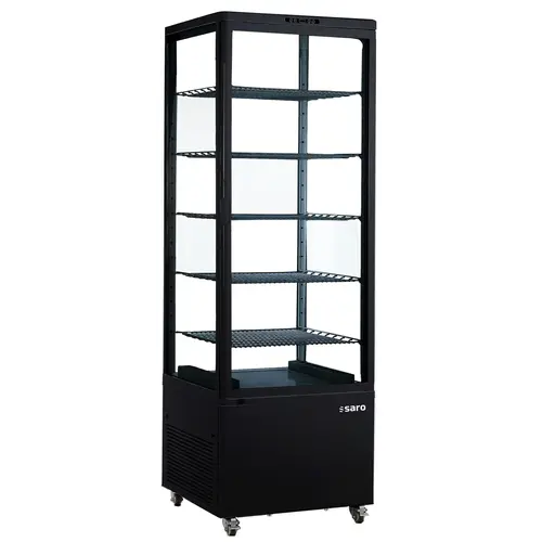  HorecaTraders Kühlvitrine | Schwarz | 500 l | 230 V | 65 x 65 x 194 cm 
