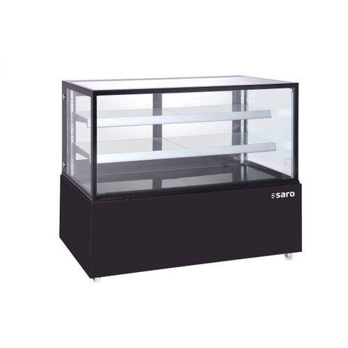  HorecaTraders Kuchenvitrine | 410 l | Schwarz | Doppelverglasung | 121 x 67 x 121 cm 