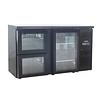 HorecaTraders Barkoeler | 1 glazen deur | 2 lades | Hoogte verstelbaar | 350L | 146x51x86cm