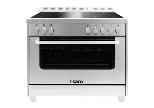  HorecaTraders Inductie Kookplaat | Oven | Incl bakplaat + 1 rooster | Zilver | 89x60cm 