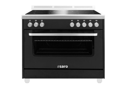  HorecaTraders Induction hob | Oven | Includes baking tray and 1 rack | Black | 89x60cm 