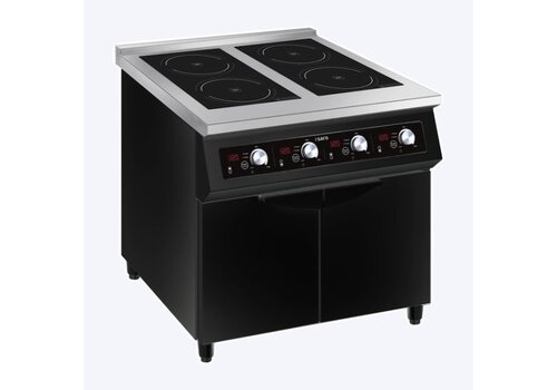  HorecaTraders Plaque à induction | 4 zones | Diamètre des casseroles : 160-260 mm | 80 x 70 x 87 cm 