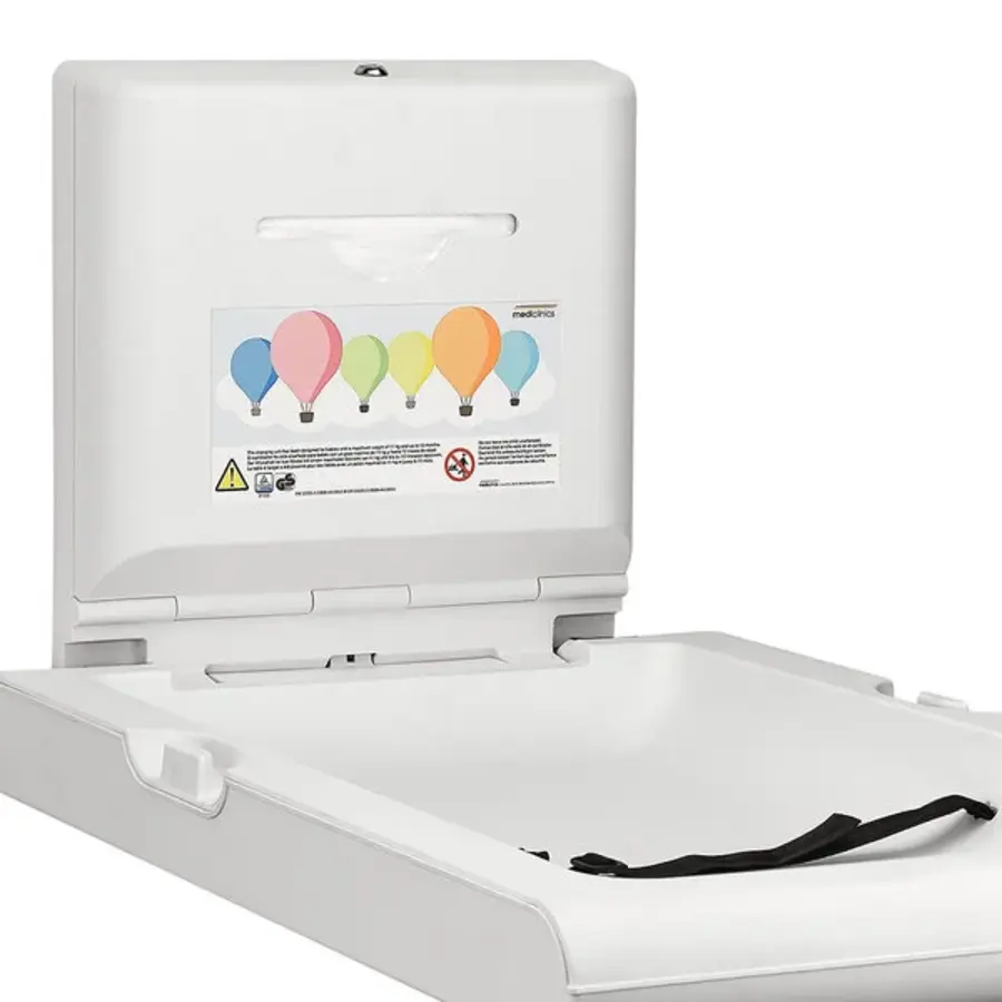 Babyverschoontafel | mediclinics | Kunststof | Opklapbaar (Verticaal) | Antibacterieel  | 55x10/89x48(h)cm