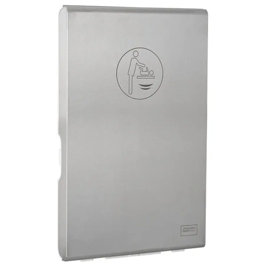 Wickeltisch | mediclinics | Edelstahl | Klappbar (vertikal) | Antibakteriell | 55 x 100 cm / 89 x 48 cm (H)