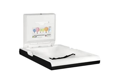  HorecaTraders Wickeltisch | mediclinics | SCHWARZ | Klappbar (vertikal) | Antibakteriell | 55 x 10 / 89 x 48 (H) cm 