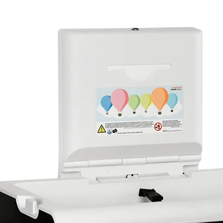 Wickeltisch | mediclinics | Edelstahl | Klappbar (horizontal) | Antibakteriell | 86 x 100 cm / 57 x 48 cm (H)