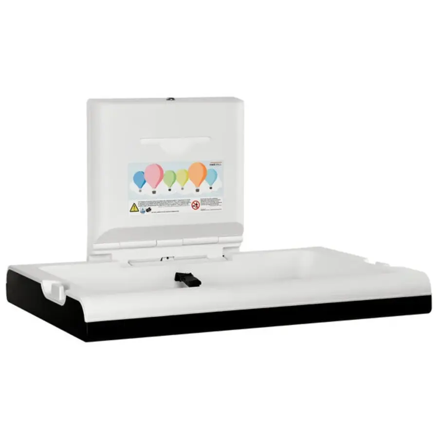 Wickeltisch | mediclinics | Edelstahl | Klappbar (horizontal) | Antibakteriell | 86 x 100 cm / 57 x 48 cm (H)
