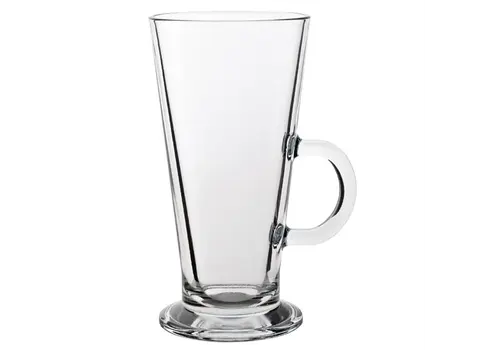  HorecaTraders Latte-Glas für Restaurants | 370 ml | Gehärtetes Glas | Mit Henkel | 24 Stück 