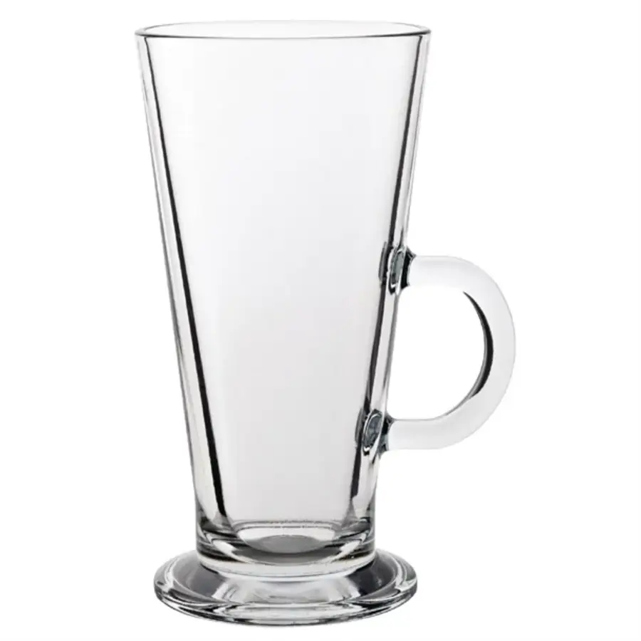 Latte-Glas für Restaurants | 370 ml | Gehärtetes Glas | Mit Henkel | 24 Stück