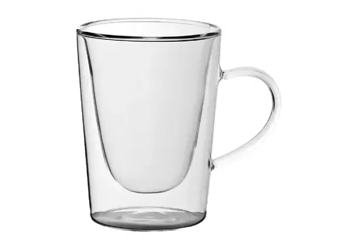  HorecaTraders Double-walled latte glass | 290ml | 11.5(h) x 8.6(w) x 12(l)cm | 6 pieces 