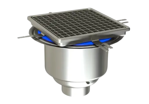  HorecaTraders Siphon de sol industriel | Acier inoxydable | 7 kg | Hauteur : 172 mm | Dimensions : 255 x 255 mm | Antidérapant 