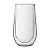 HorecaTraders Double-walled latte glass | 440ml | 15(h) x 8.6(w) x 8.6(l)cm | 6 pieces