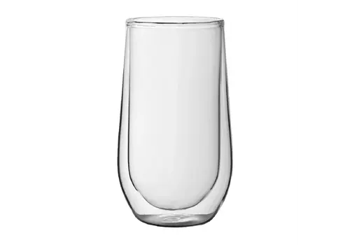  HorecaTraders Dubbelwandig latte glas | 440ml |15(h) x 8,6(b) x 8,6(l)cm | 6 stuks 