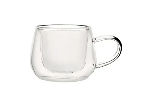  HorecaTraders Double-walled mug | 85ml | 5.5(h) x 6(w) x 8.8(l)cm | 12 pieces 