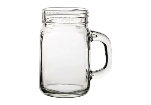  HorecaTraders Jars with Handle | 430ml | 12(h) x 7(Ø)cm | 24 pieces 