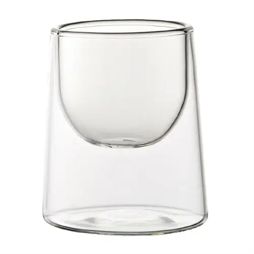  HorecaTraders Dubbelwandig dessert/proefschaaltje | borosilicaatglas | 7Cl | 6 stuks 