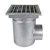 HorecaTraders Drain | 30x30cm | Side outlet | Stainless steel 316 | Includes waste basket and odor trap