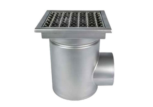  HorecaTraders Évacuation | 30 x 30 cm | Sortie latérale | Acier inoxydable 316 | Comprend une poubelle et un piège à odeurs 