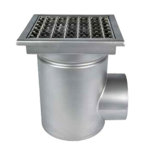  HorecaTraders Drain | 30x30cm | Side outlet | Stainless steel 316 | Includes waste basket and odor trap 