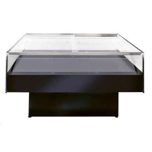  HorecaTraders Kühlinsel | Impulse | Plexiglas-Schiebefenster | Steckdosenanschluss | 92 x 15–88 cm 