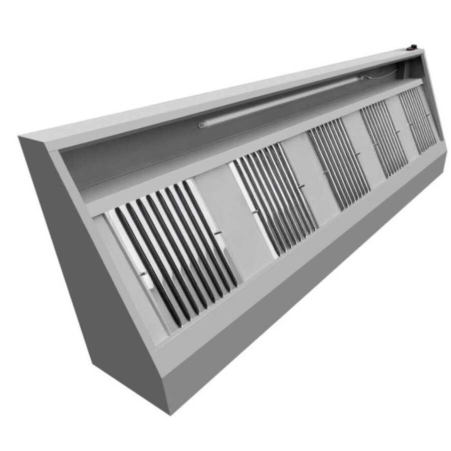 Professionele RVS Wandkap 1600 mm – 900 Diep, 3 Filters, Inclusief Motor & LED