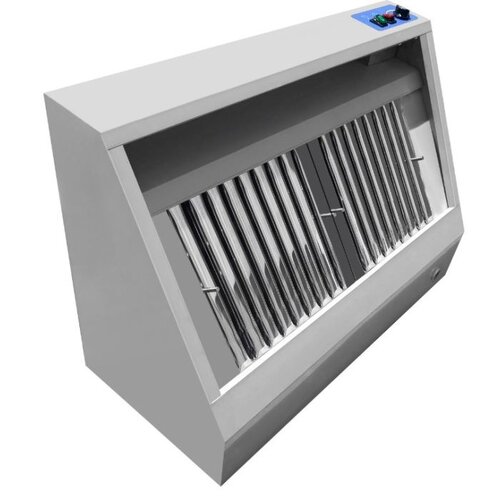  Combisteel Professionele RVS Wandkap 1000 mm – 900 Diep, 2 Filters, Inclusief Motor & LED 