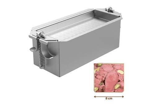  HorecaTraders Moule à pâté Adelmann en acier inoxydable 8x20x8 cm 