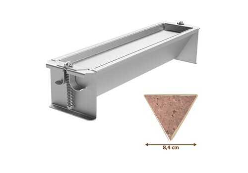  HorecaTraders Moule à pâté triangulaire Adelmann en acier inoxydable 8,4 x 40 x 8,4 cm 