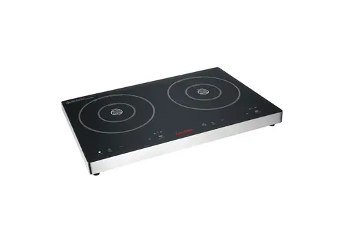  HorecaTraders Doppel-Induktionskochfeld | Touch-Bedienung | 3000 W | 5,6 (H) x 60,8 (B) x 37 (T) cm 