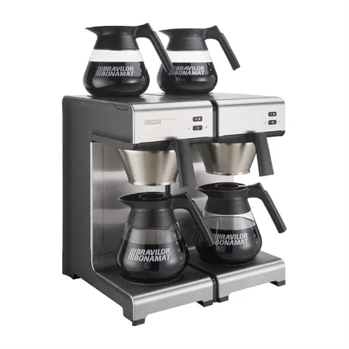  HorecaTraders Coffee maker | Twin double | 3460W | 4 self-regulating warming plates 