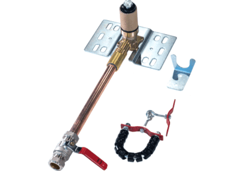  Chubb Ajax Ensemble de raccordement Ajax pour enrouleur de tuyau d'incendie, collier de serrage 3/4" en laiton avec vanne d'arrêt et colonne montante – non traité 