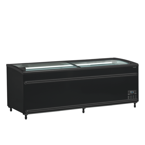  HorecaTraders Supermarket cooler/freezer black | 210 x 86 x 89(h) cm | Switchable chiller & freezer 